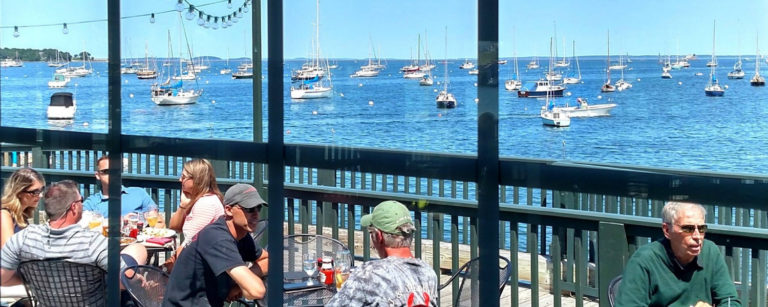 best rockland maine restaurants - archer's on the pier overlooking rockland harbor